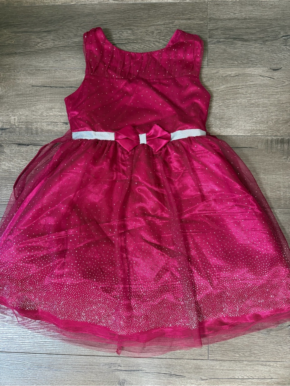 Girls Sparkle Bow Party Dress in Fuchsia size 8